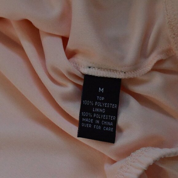 AB Studio Boho Sheer Angel Sleeve Pullover Pink Blouse Top Size M - Picture 9 of 10